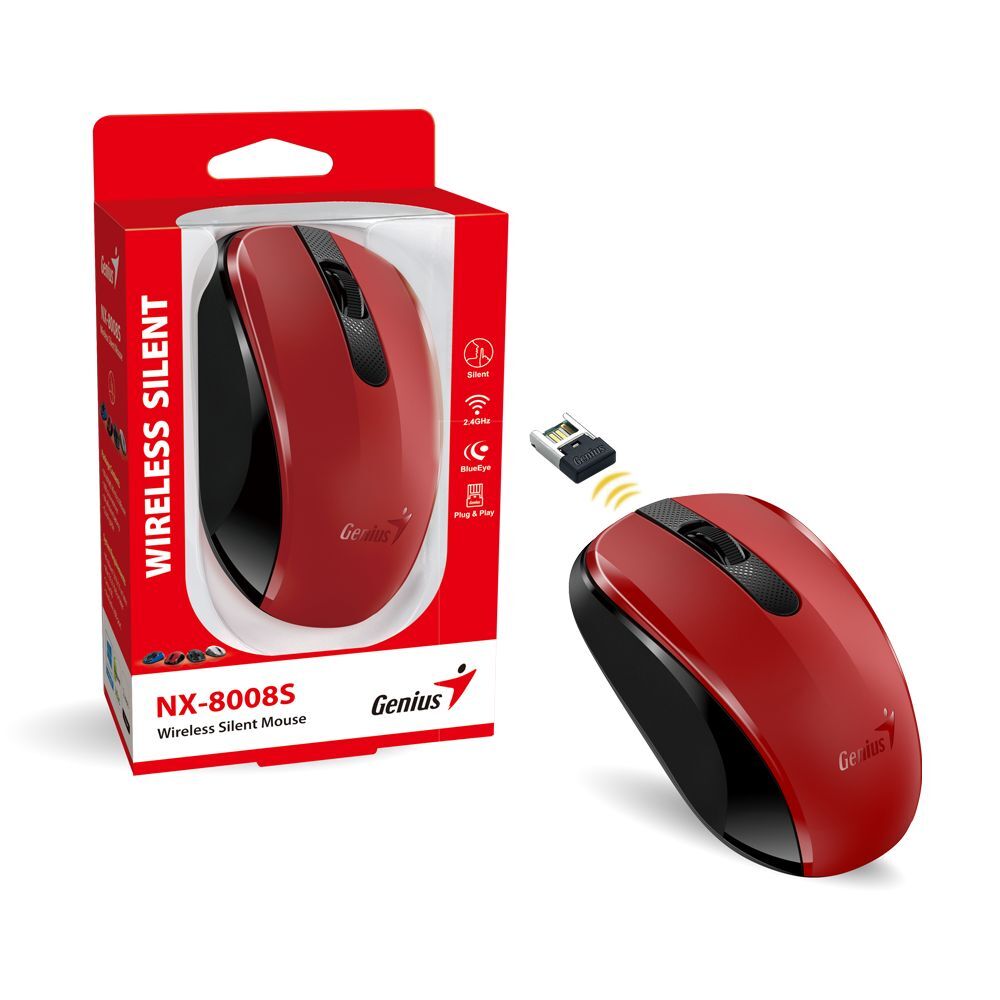 Genius NX-8008S Wireless Silent mouse Red Genius NX-8008S Wireless Silent mouse Red