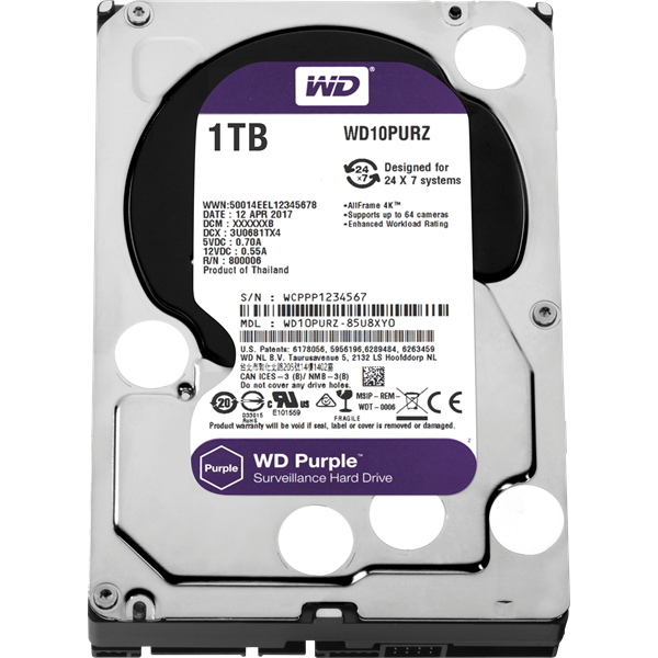 WD10PURZ 1TB 3,5" Desktop 5400rpm, 64 MB puffer, SATA3 - Purple (biztonságtechnikai rögzítőkbe) WD10PURZ 1TB 3,5" Desktop 5400rpm, 64 MB puffer, SATA3 - Purple (biztonságtechnikai rögzítőkbe)
