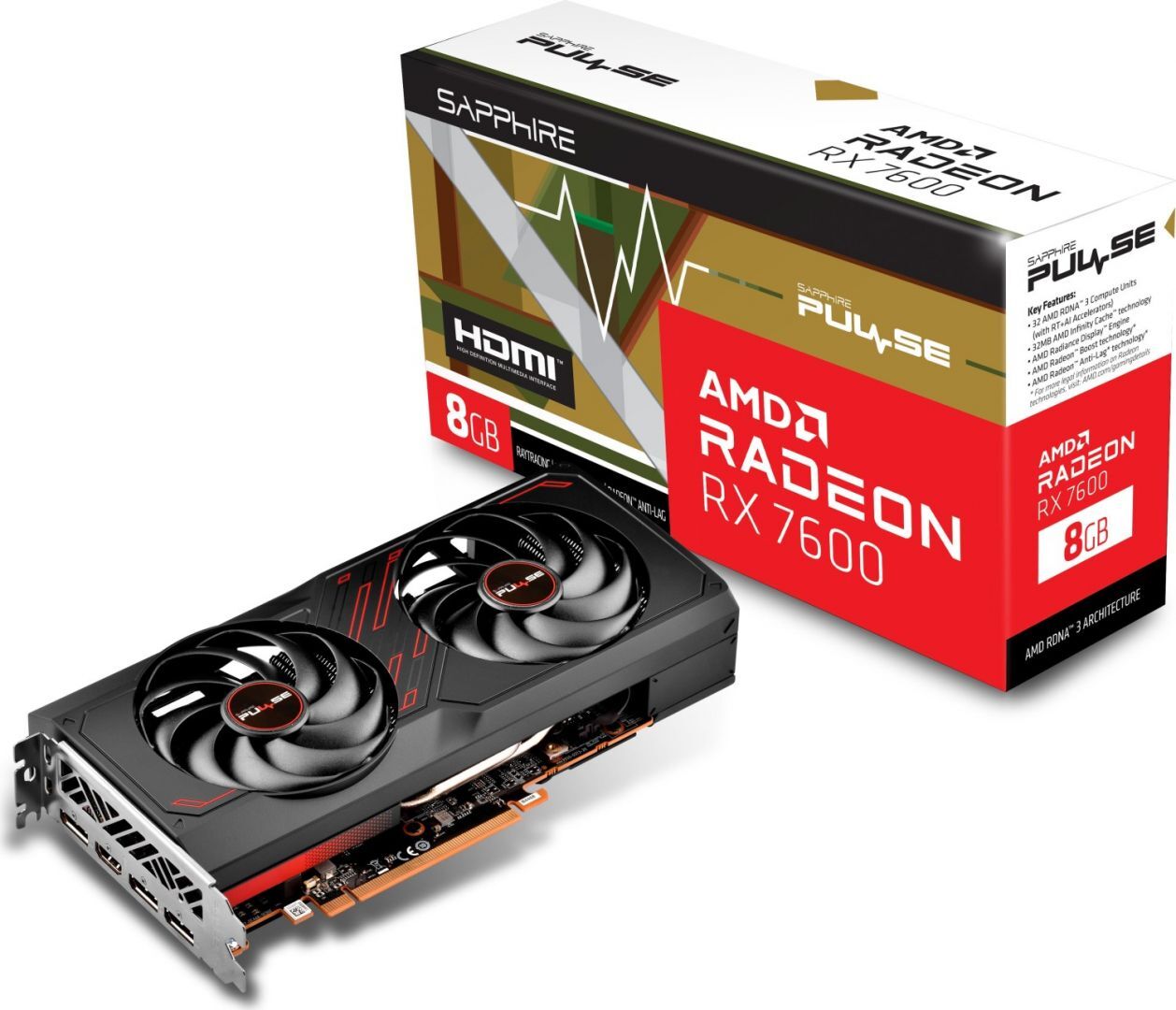 Sapphire Radeon RX7600 8GB Pulse Gaming OC Sapphire Radeon RX7600 8GB Pulse Gaming OC