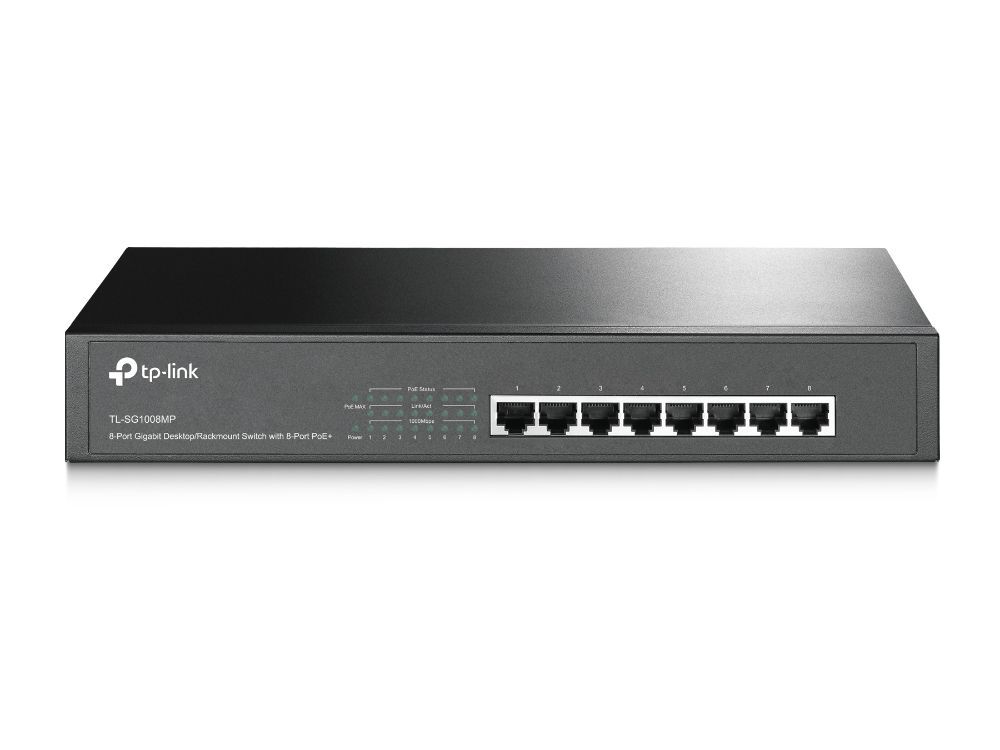 TP-Link Switch  - TL-SG1008 (8 port, 1000Mbps; fém ház, rackbe szerelhető)