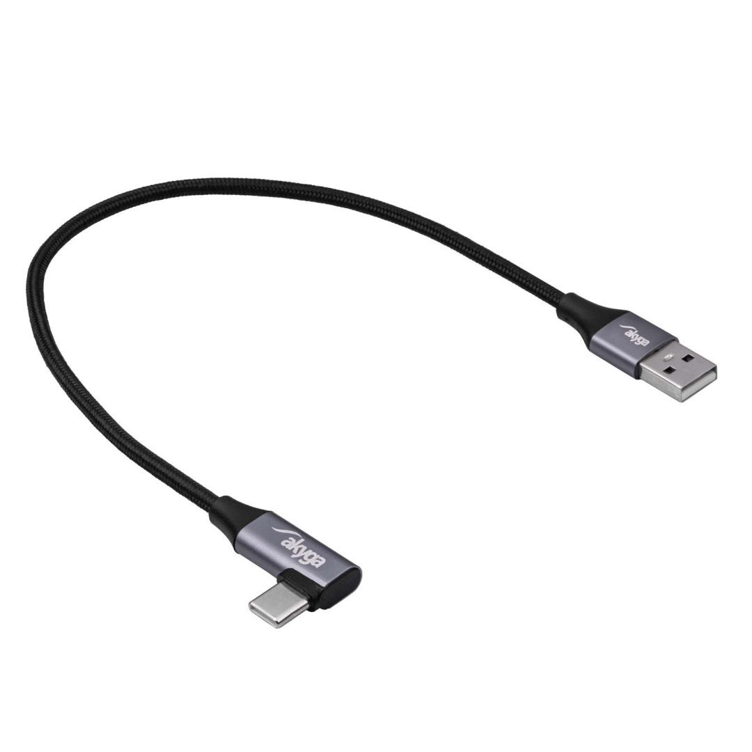 Akyga AK-USB-58 USB A (m) / USB type C (m) 60W Cable 0,3m Black Akyga AK-USB-58 USB A (m) / USB type C (m) 60W Cable 0,3m Black